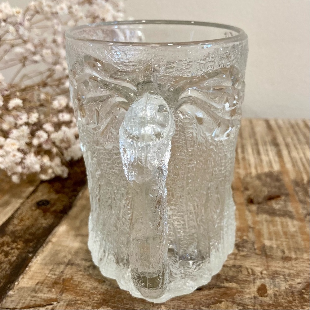 1993 The Flintstones McDonald's Glass Mug RocDonalds Treemendous Clear Embossed - Picture 7 of 8